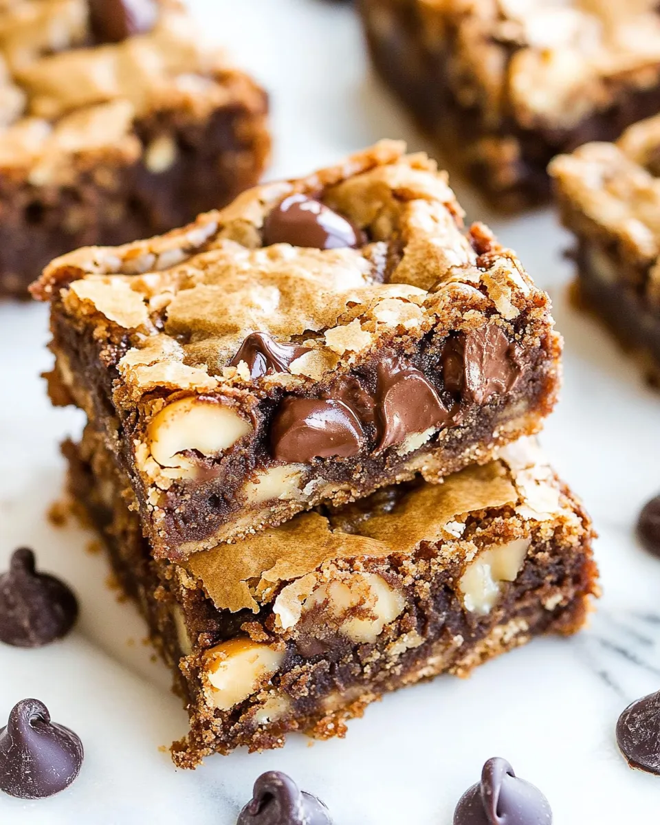 Perfect Brown Butter Walnut Chocolate Chip Blondies shot