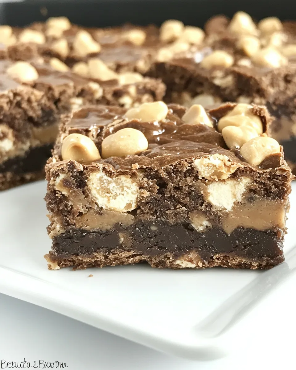 Sweet Brownie Peanut Butter Magic Bars dish photo