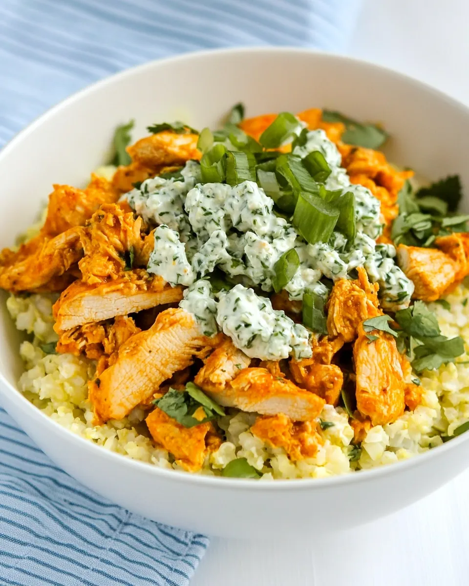 Delicious Buffalo Chicken Cauliflower Rice Bowl image