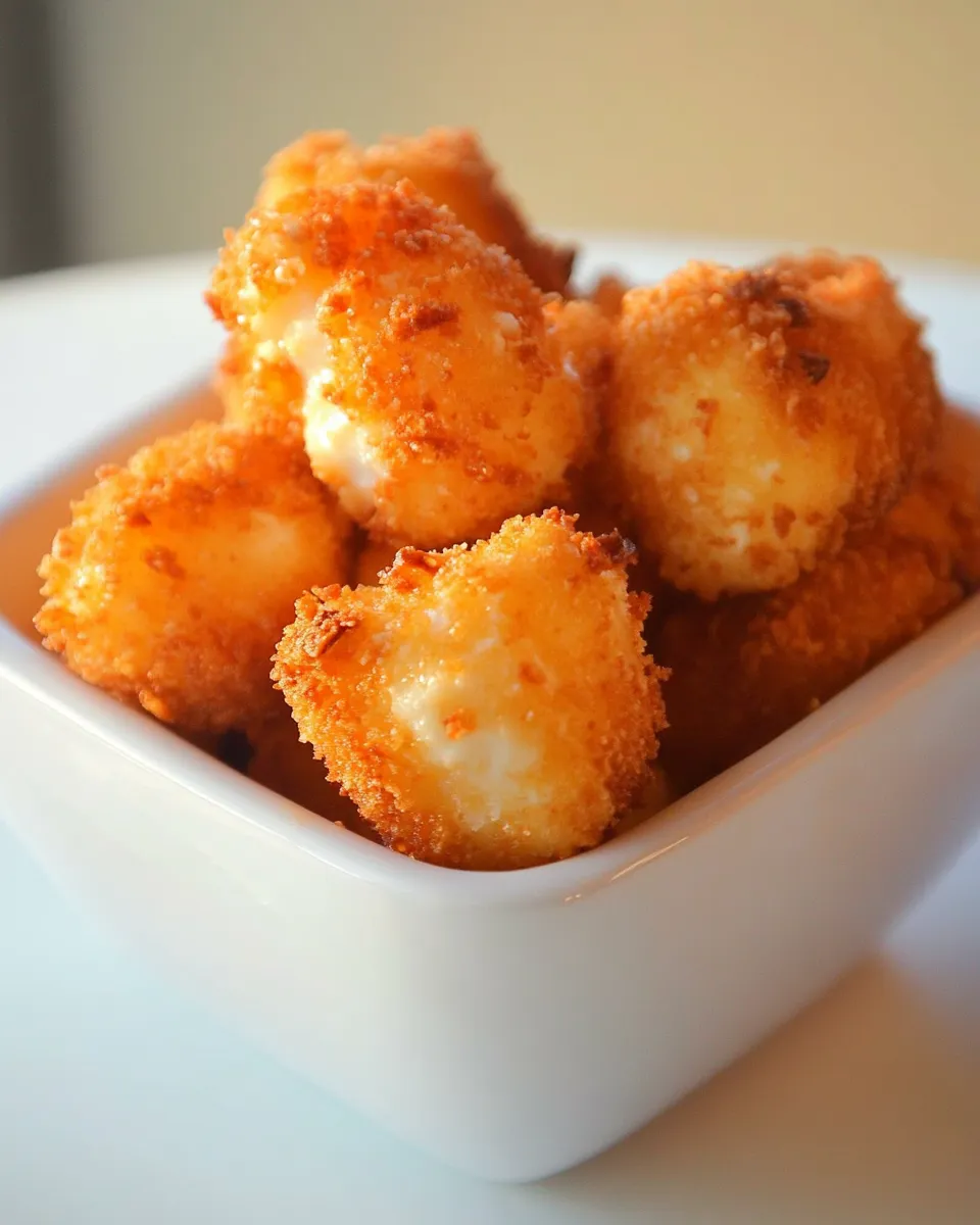 Delicious Buffalo Oven Fried Goat Cheese shot