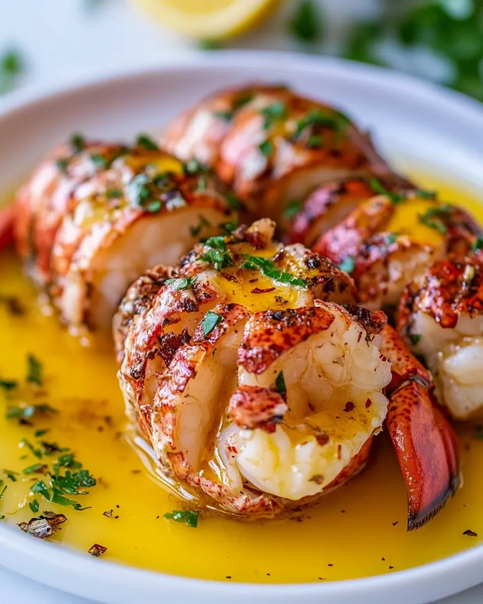 Savory Butter Poached Lobster dish photo