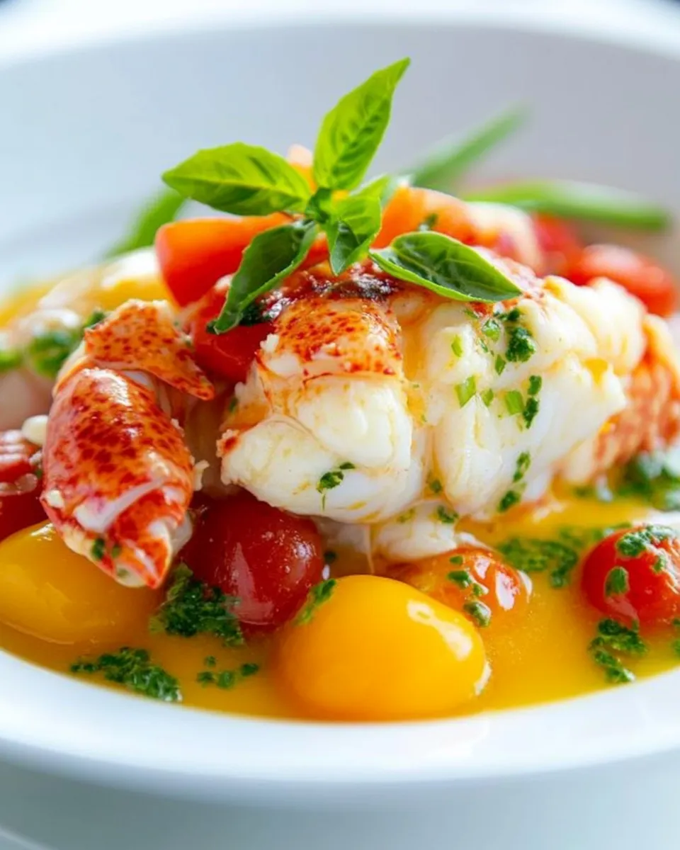 Classic Butter Poached Lobster with Fresh Tomatoes image