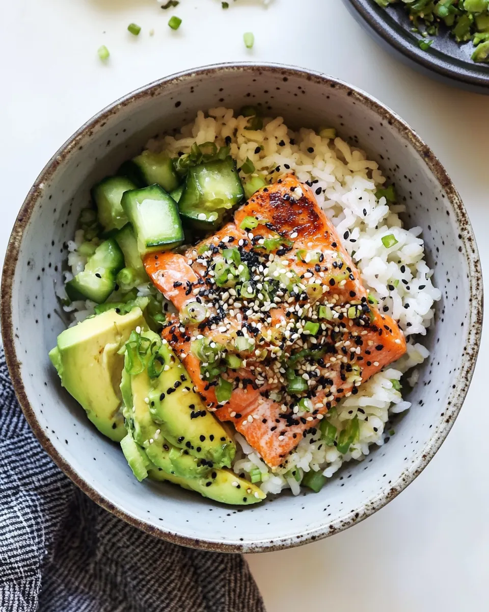 Savory Butter Salmon Rice Bowls. image