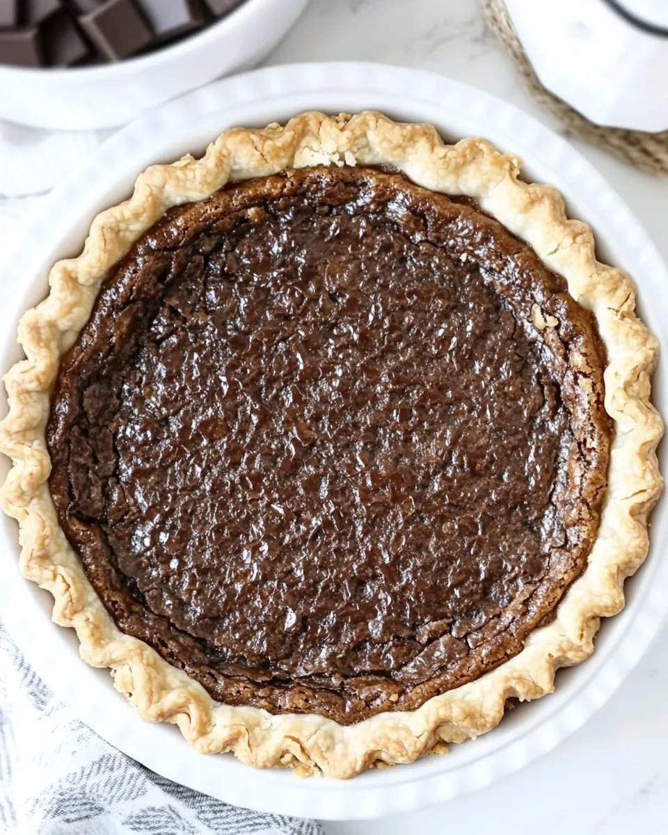 Homemade CHOCOLATE CHESS PIE photo