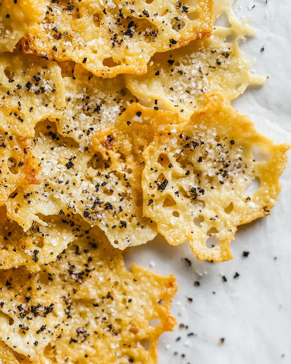 Delicious Cacio e Pepe Cheese Crisps shot