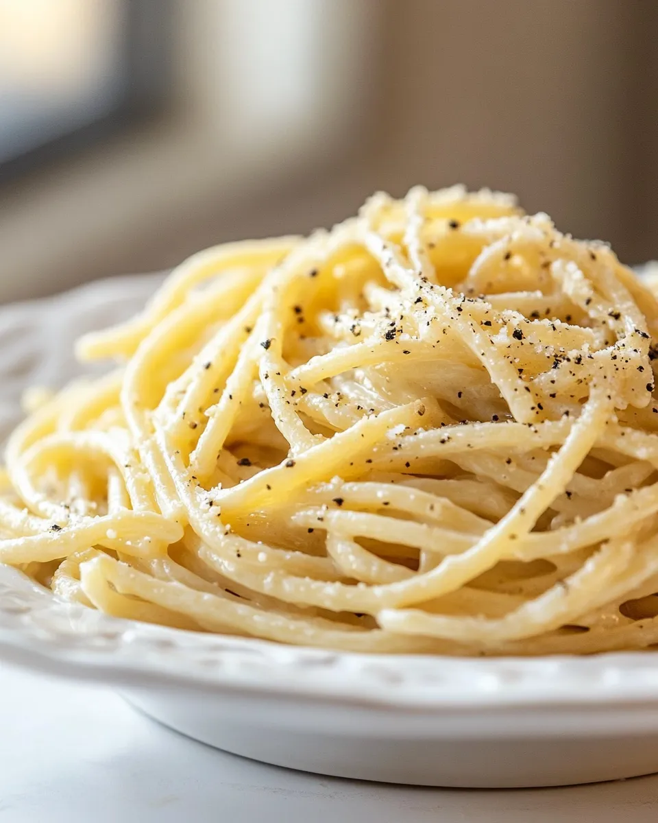 Classic Cacio e Pepe Pasta dish photo