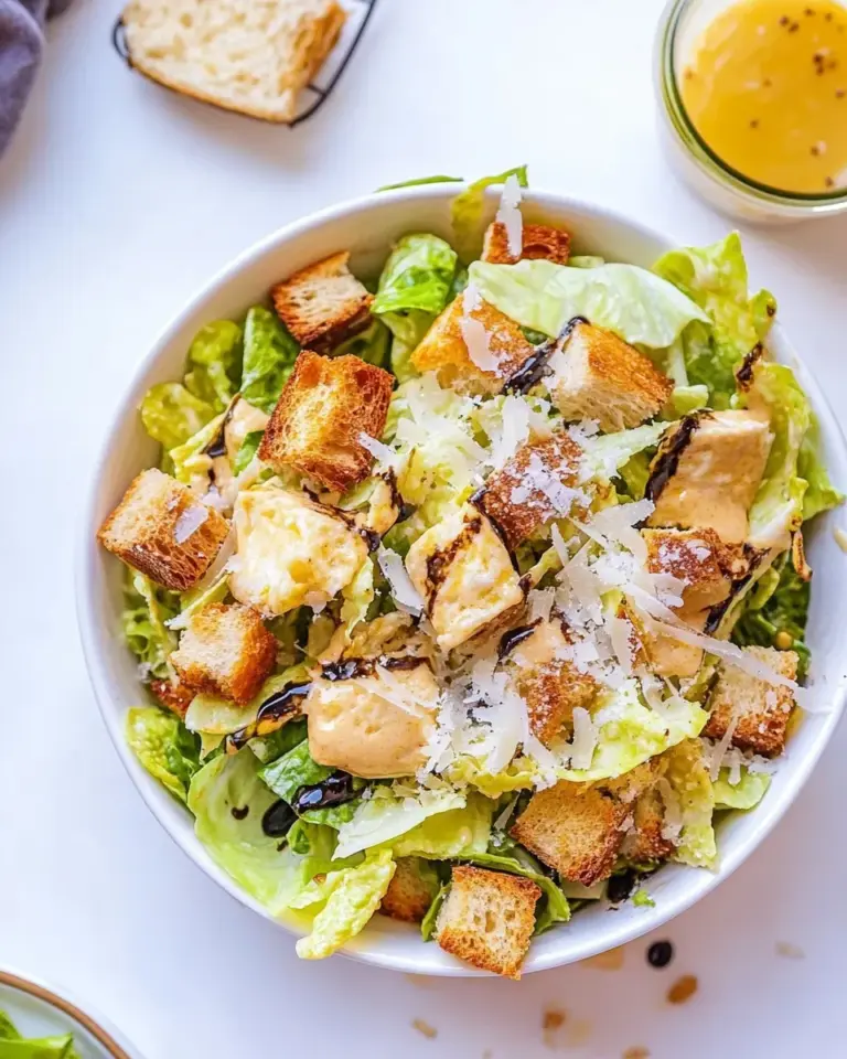 Easy Caesar Salad with Balsamic Dressing and Parmesan Croutons photo