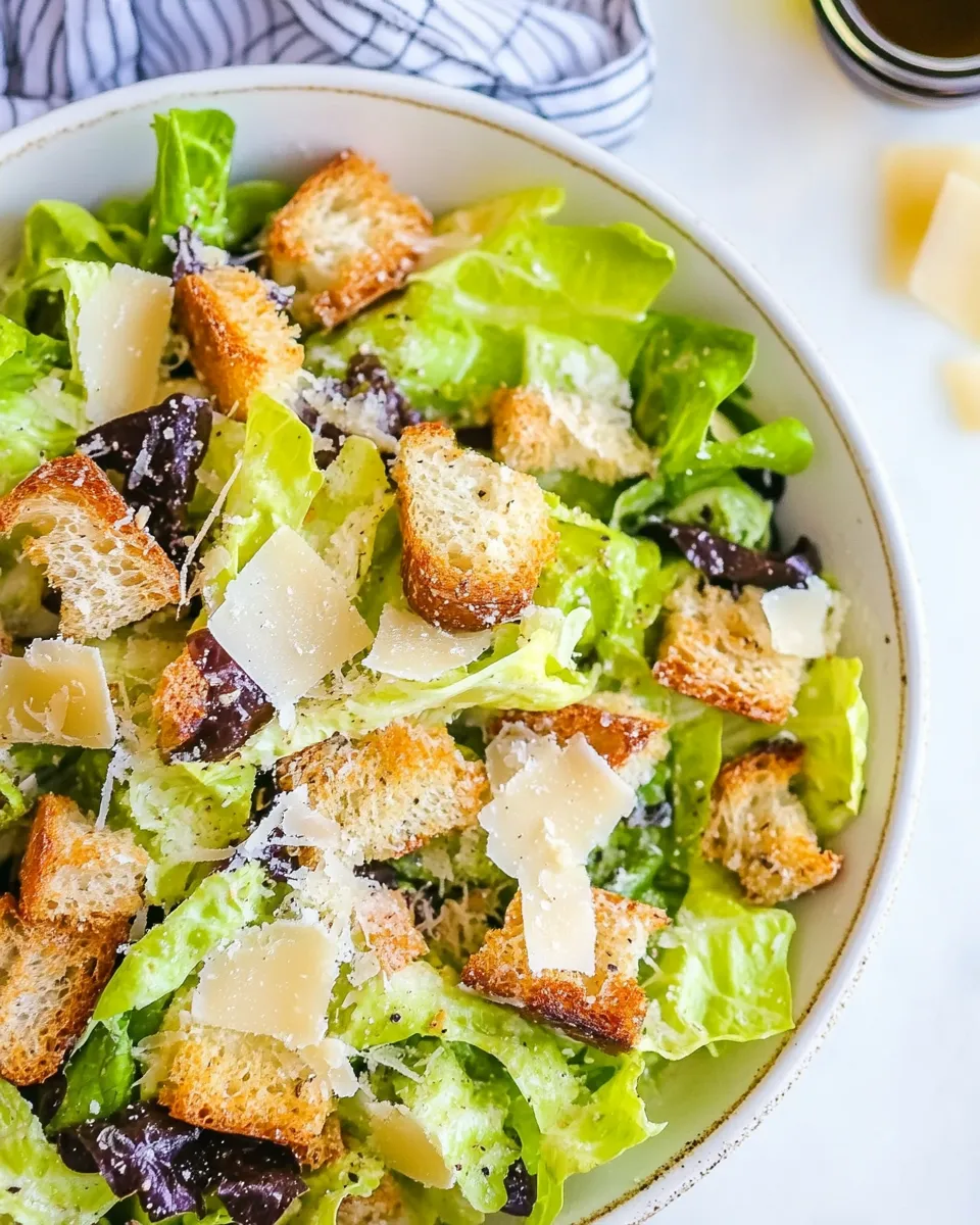 Delicious Caesar Salad with Balsamic Dressing and Parmesan Croutons image