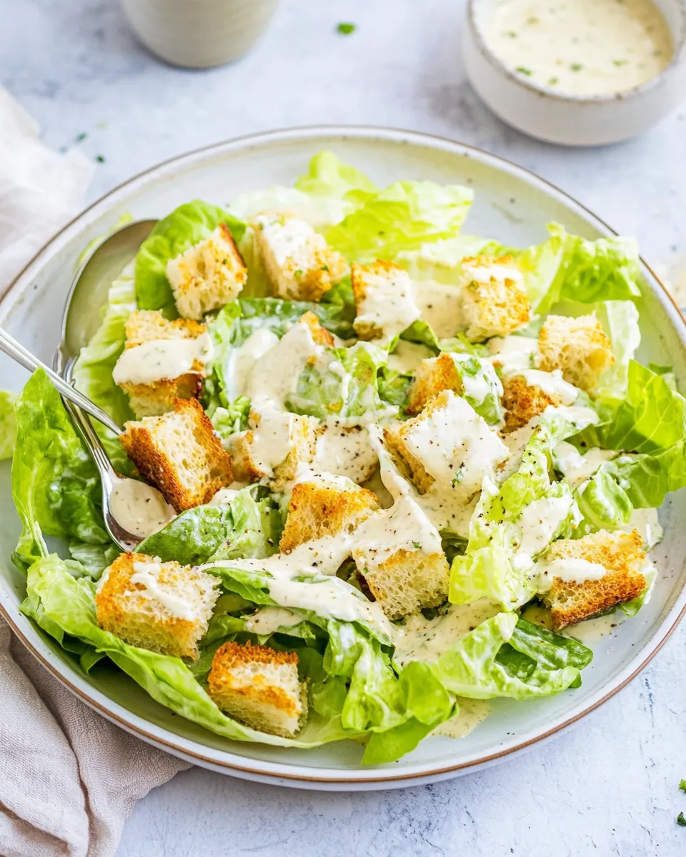 Delicious Caesar Salad with Homemade Caesar Salad Dressing recipe photo