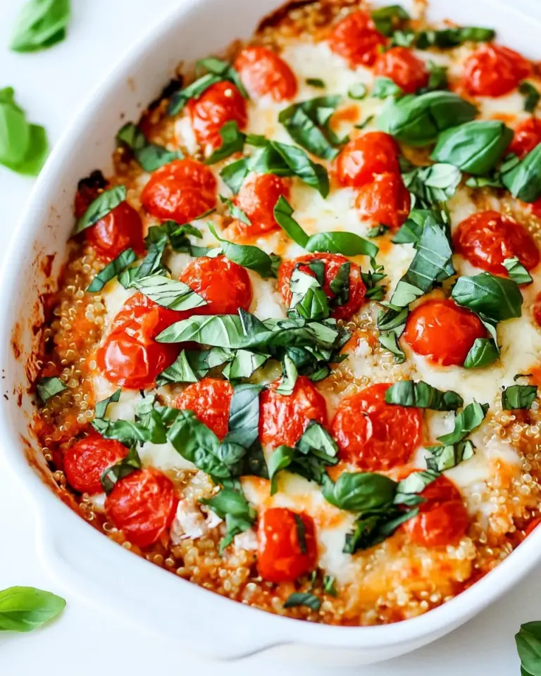Homemade Caprese Chicken and Quinoa Casserole recipe photo