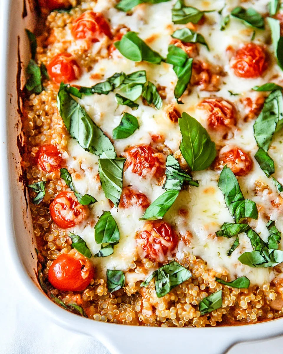 Delicious Caprese Chicken and Quinoa Casserole dish photo