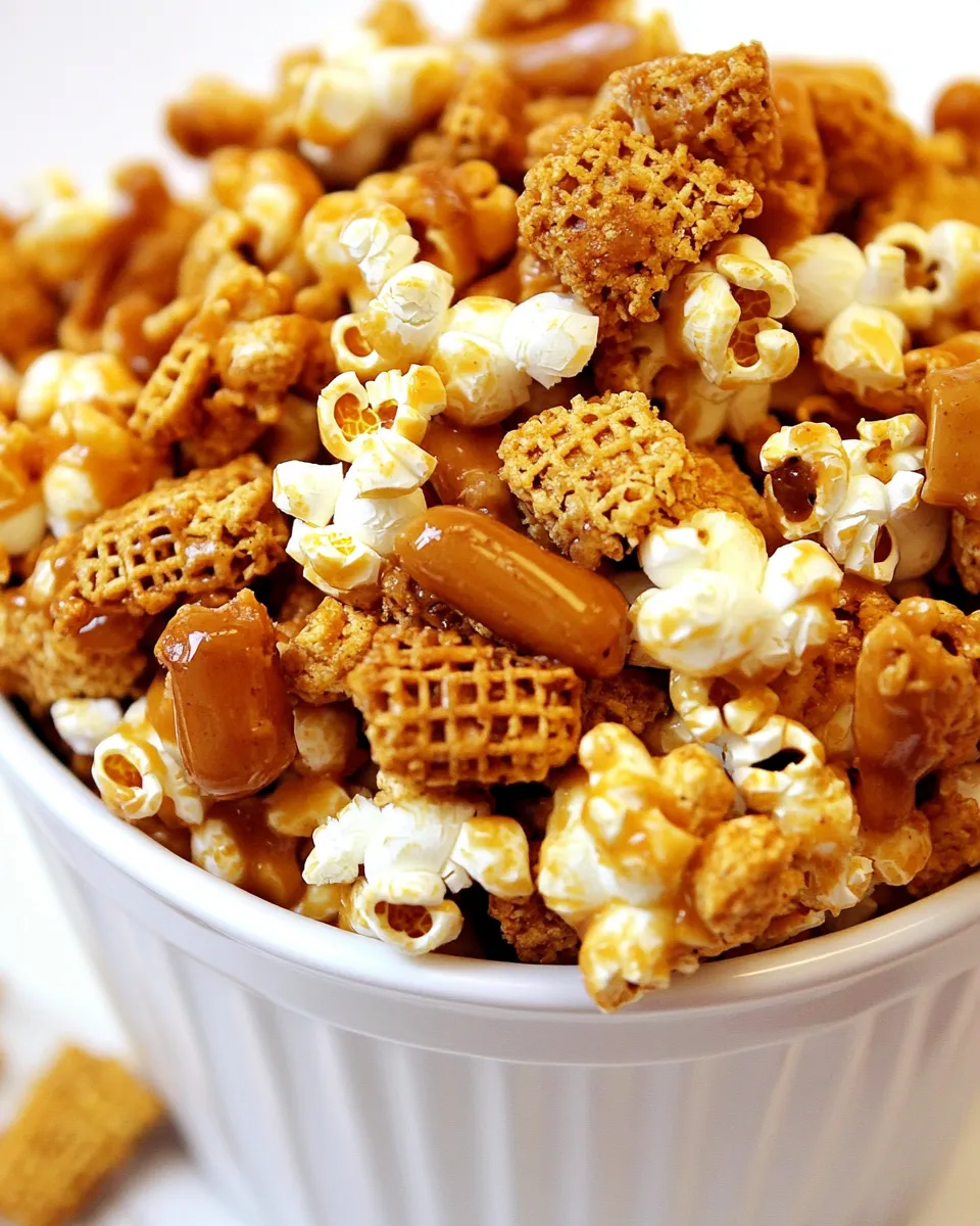 Delicious Caramel Popcorn Snack Mix image