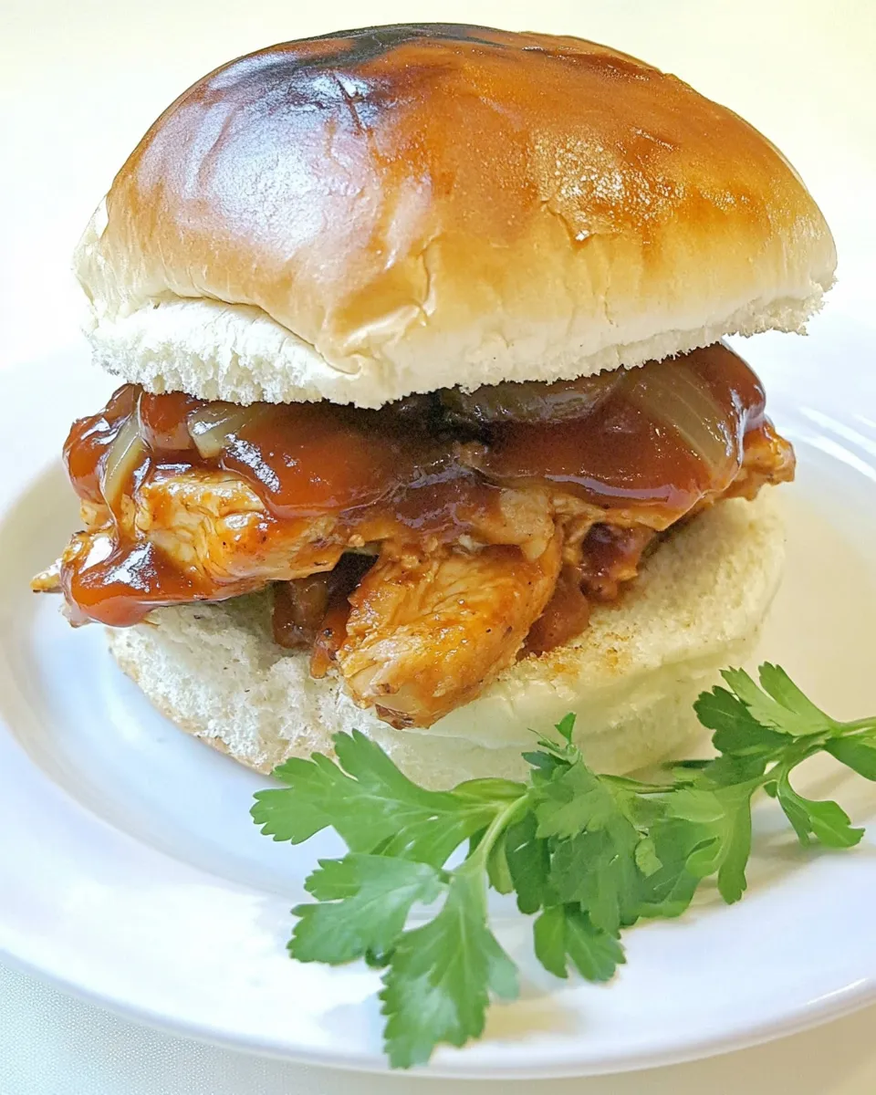 Classic Caramelized Onion Sliders with BBQ Chicken image