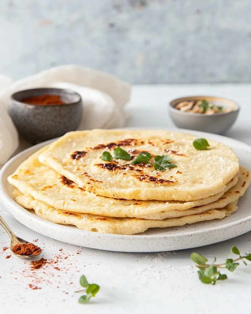 Delicious Cassava Flat Bread Breakfast shot