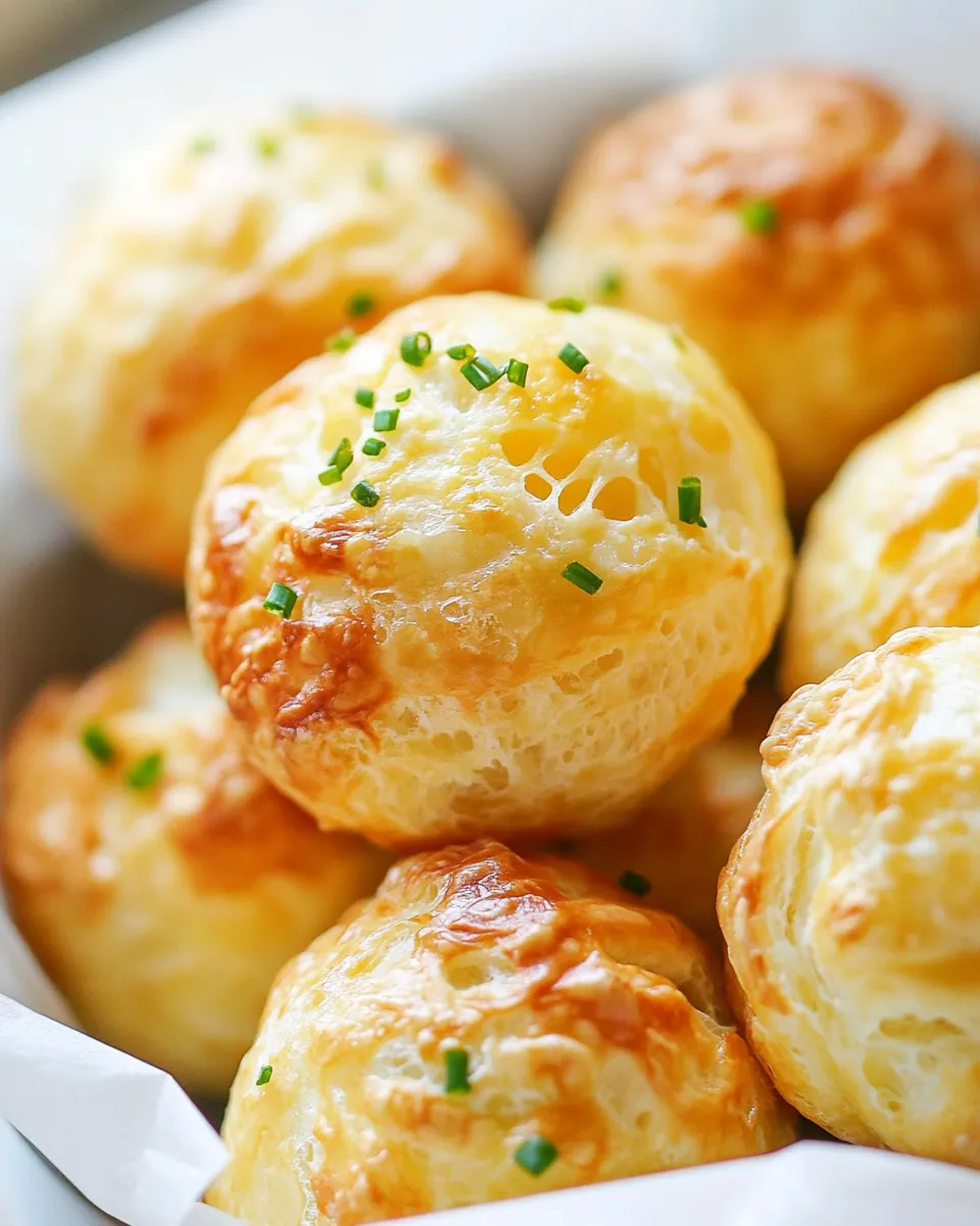 Delicious Cheese Gougeres shot