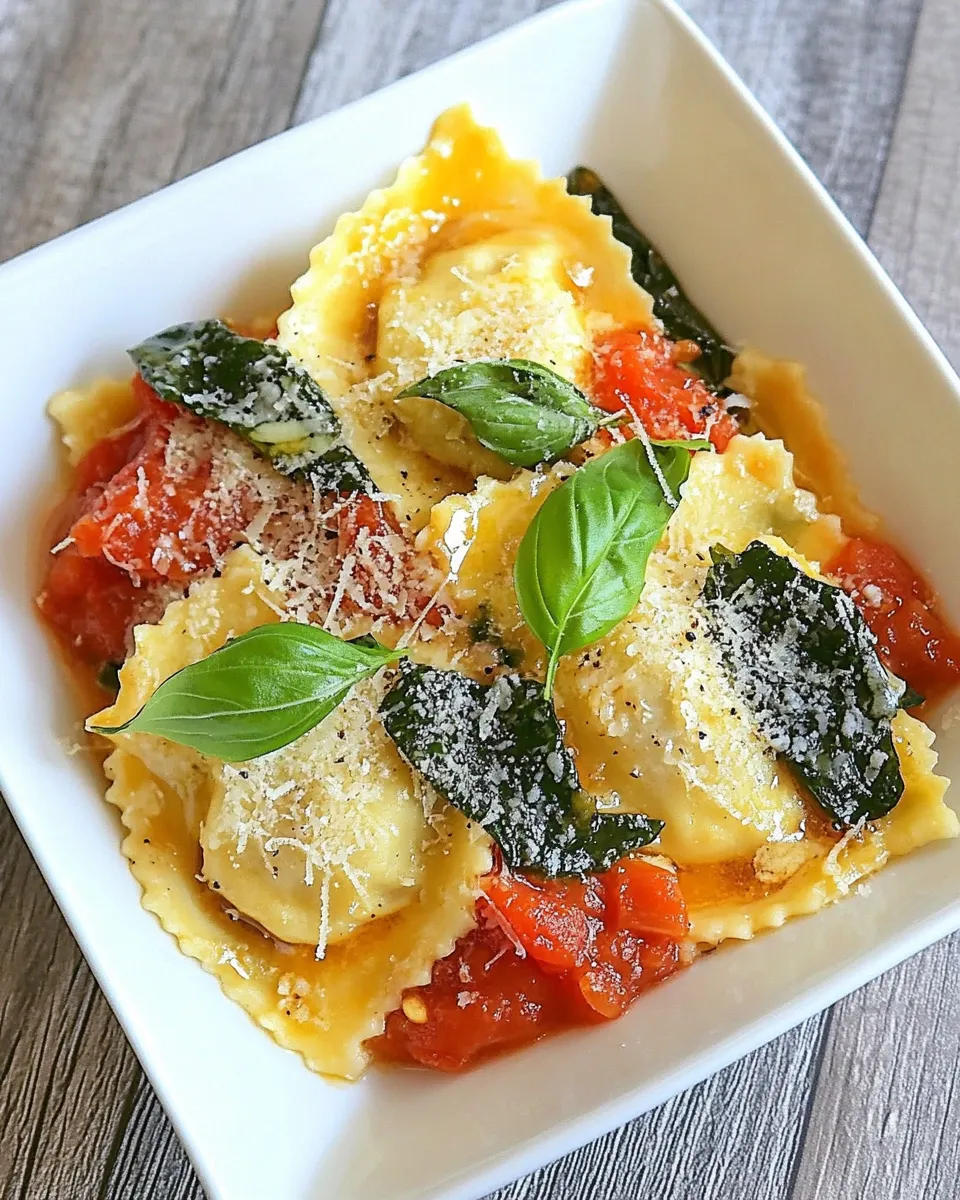 Easy Cheese Ravioli with Brown Butter and Fresh Tomato Sauce recipe photo