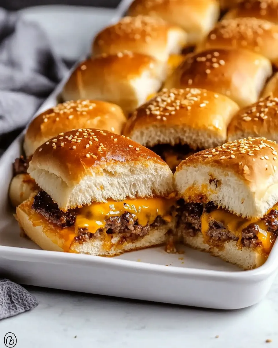 Delicious Cheeseburger Sliders (Baked Sliders Recipe) recipe image