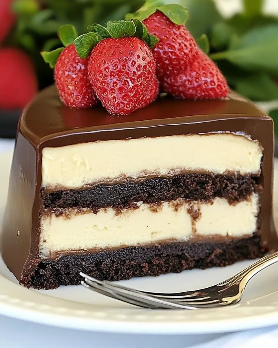 Homemade Cheesecake Filled Chocolate Cake photo