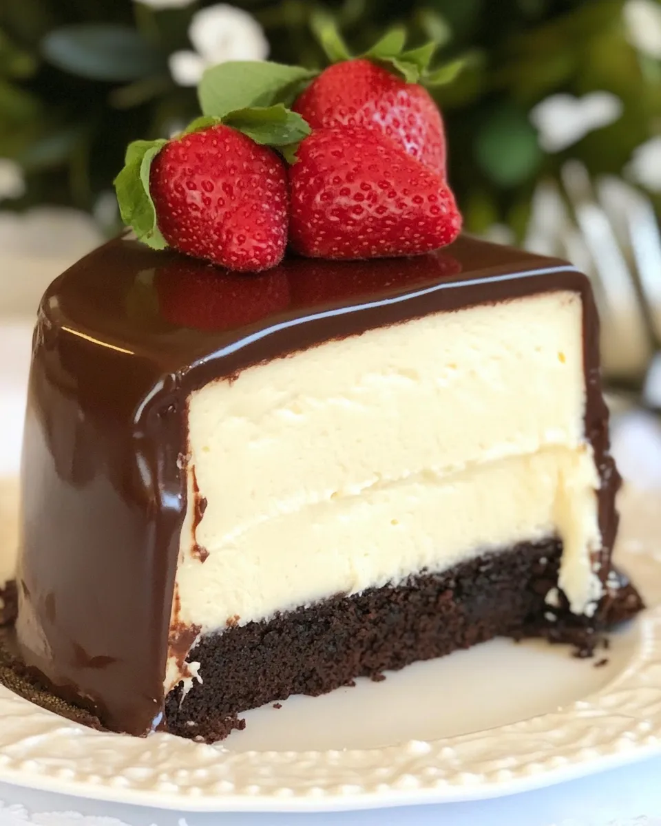 Classic Cheesecake Filled Chocolate Cake image
