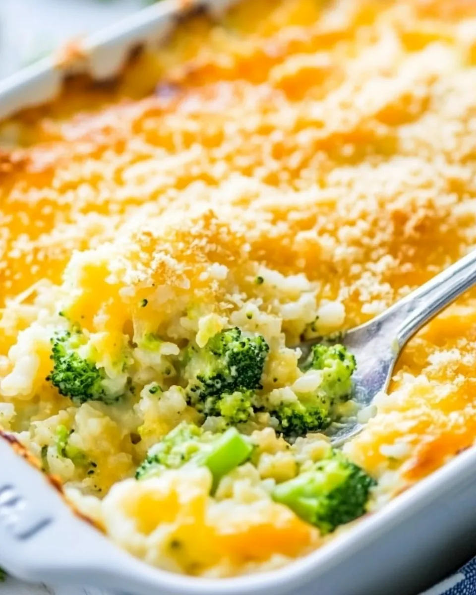 Classic Cheesy Broccoli and Rice Casserole (from scratch) image