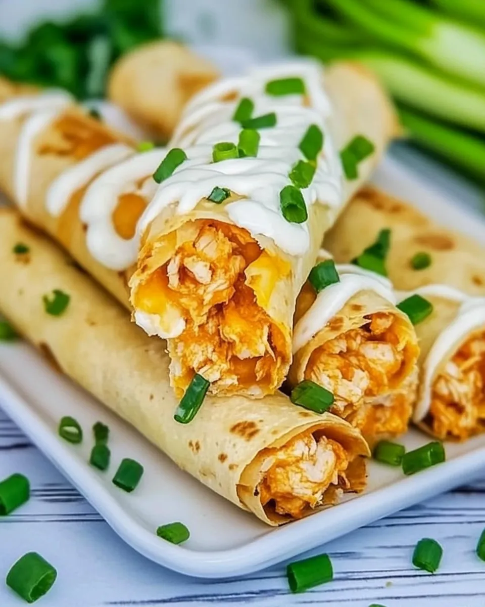 Delicious Cheesy Buffalo Chicken Taquitos image