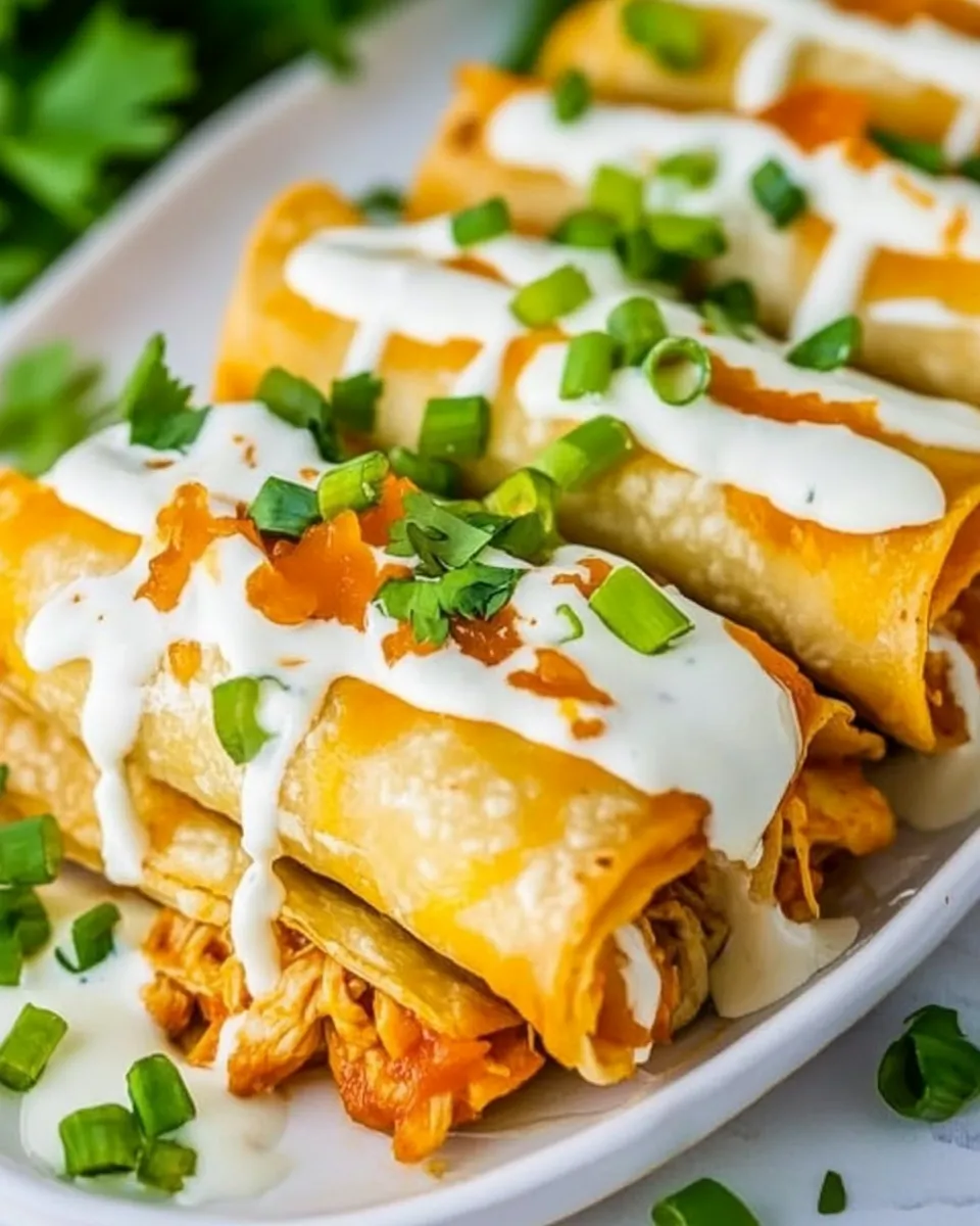 Easy Cheesy Buffalo Chicken Taquitos food shot