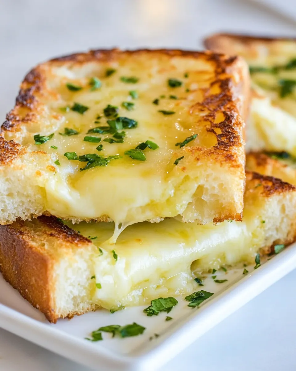 Delicious Cheesy, Garlic Bread Sandwiches shot