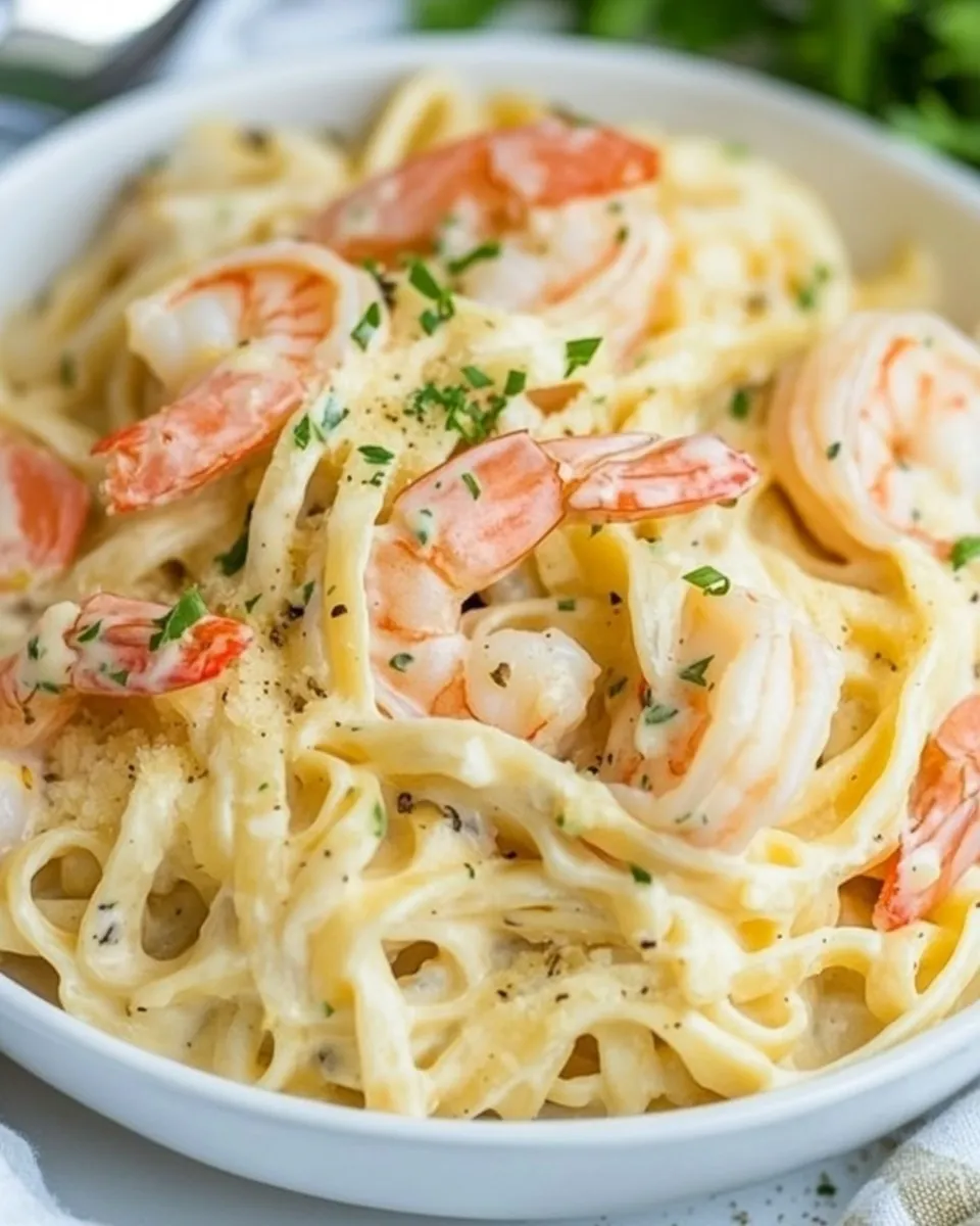 Homemade Cheesy Garlic Shrimp Alfredo photo