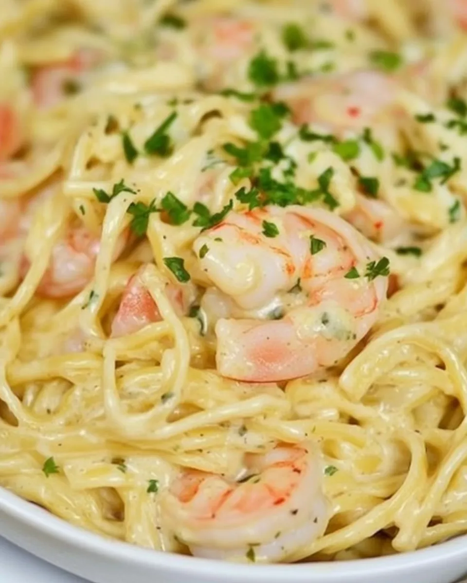 Classic Cheesy Garlic Shrimp Alfredo image