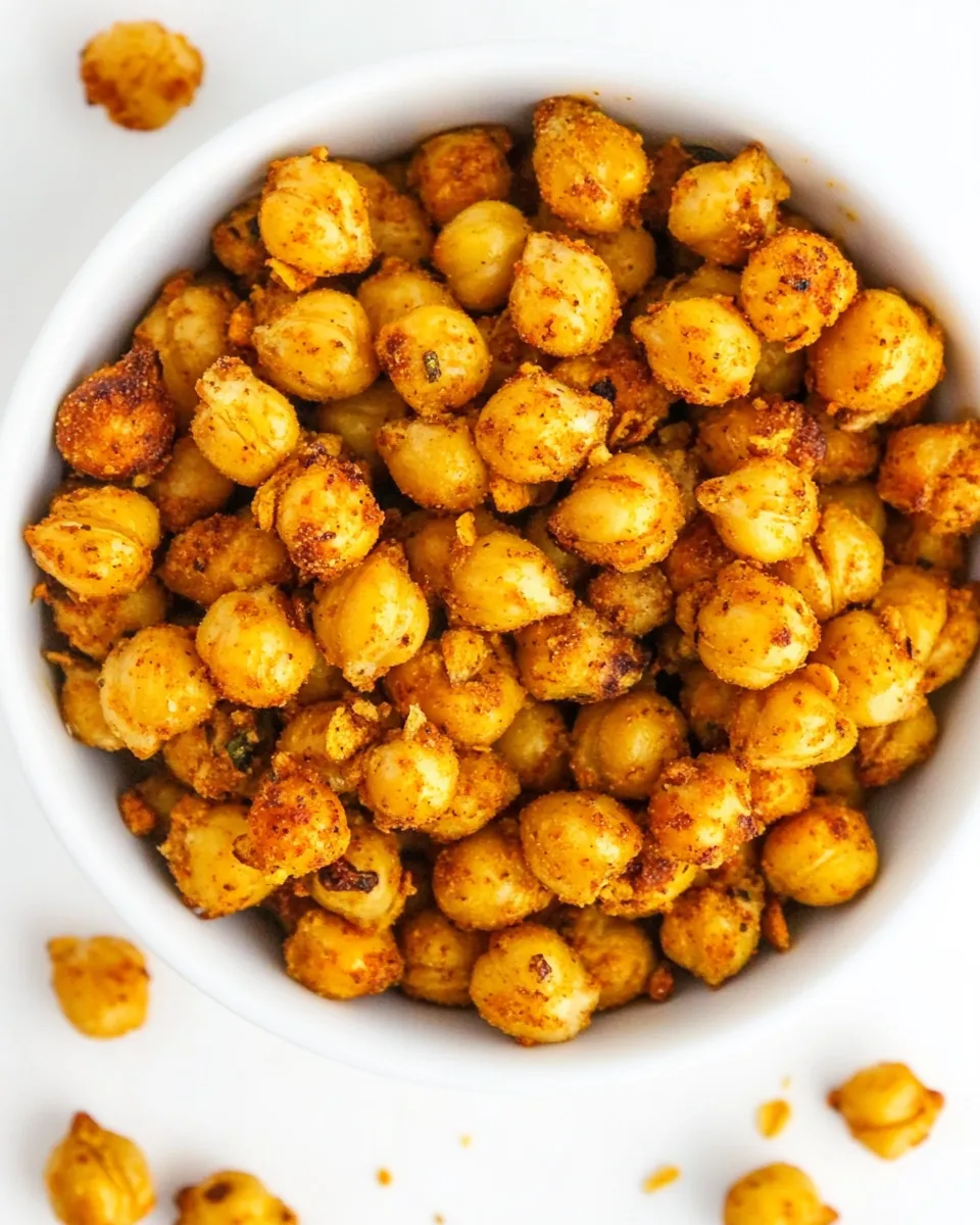Delicious Cheesy Nacho Roasted Chickpeas (Easy!) image