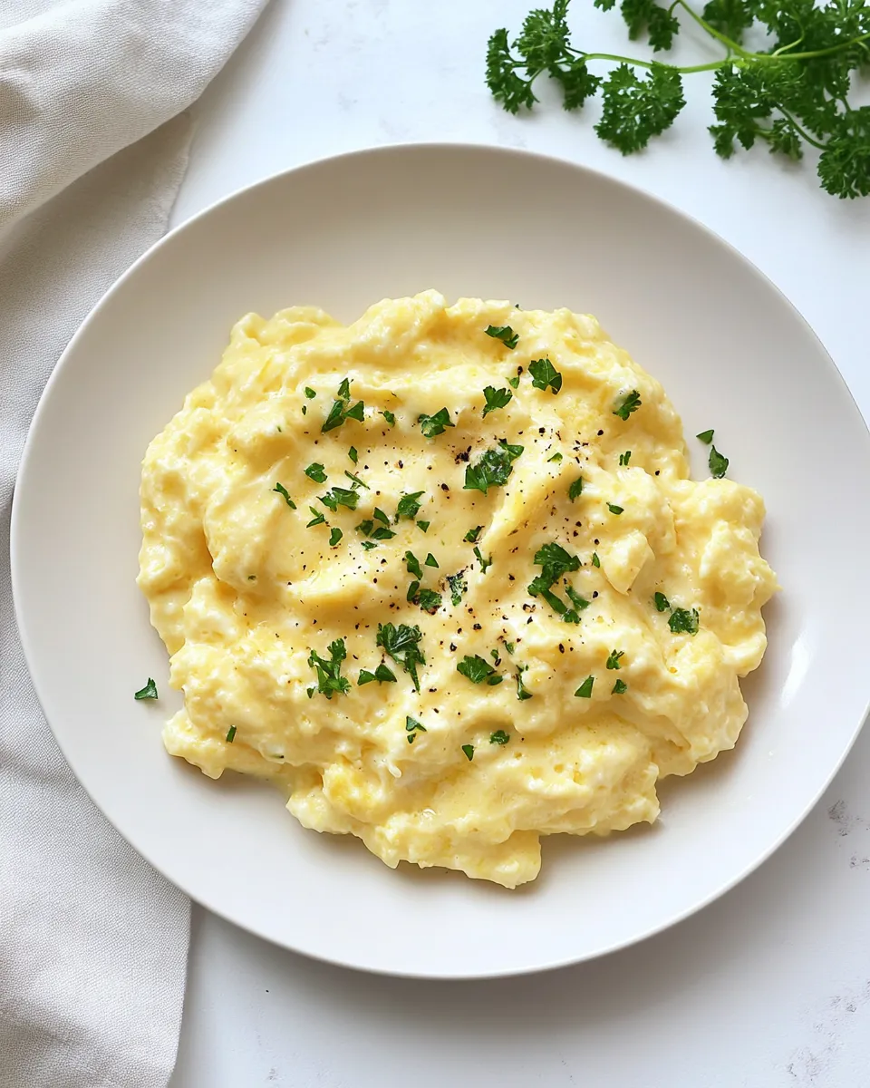 Delicious Cheesy Scrambled Eggs shot