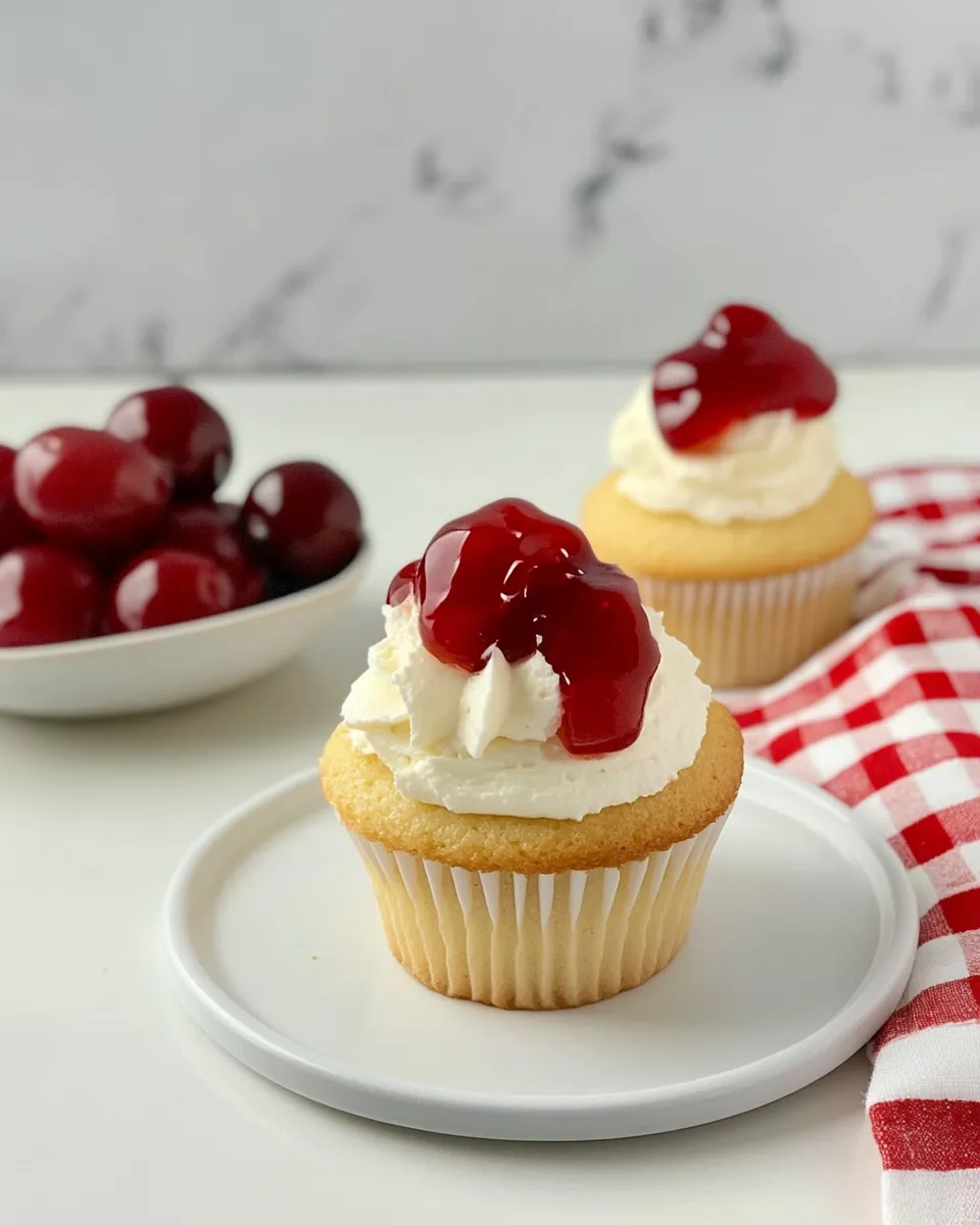 Homemade Cherry Cheesecake Cupcakes photo