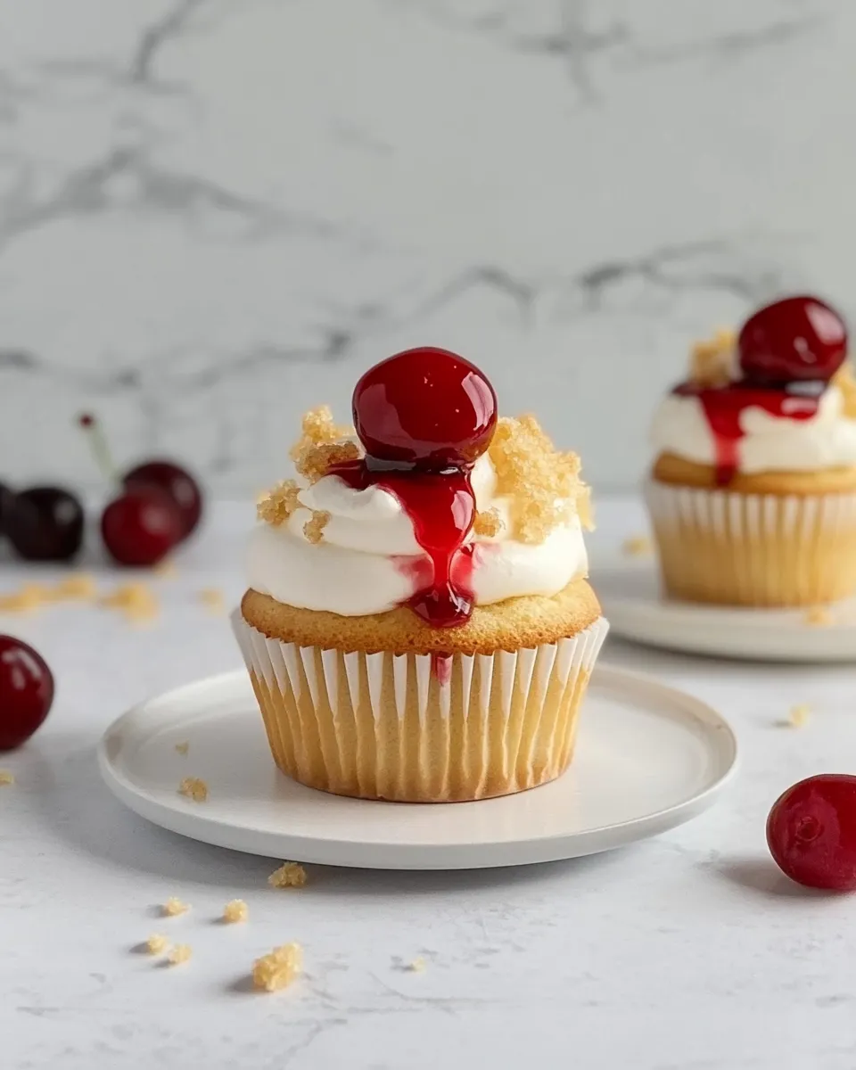 Classic Cherry Cheesecake Cupcakes image