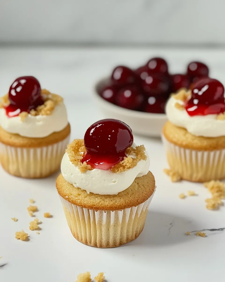 Delicious Cherry Cheesecake Cupcakes shot