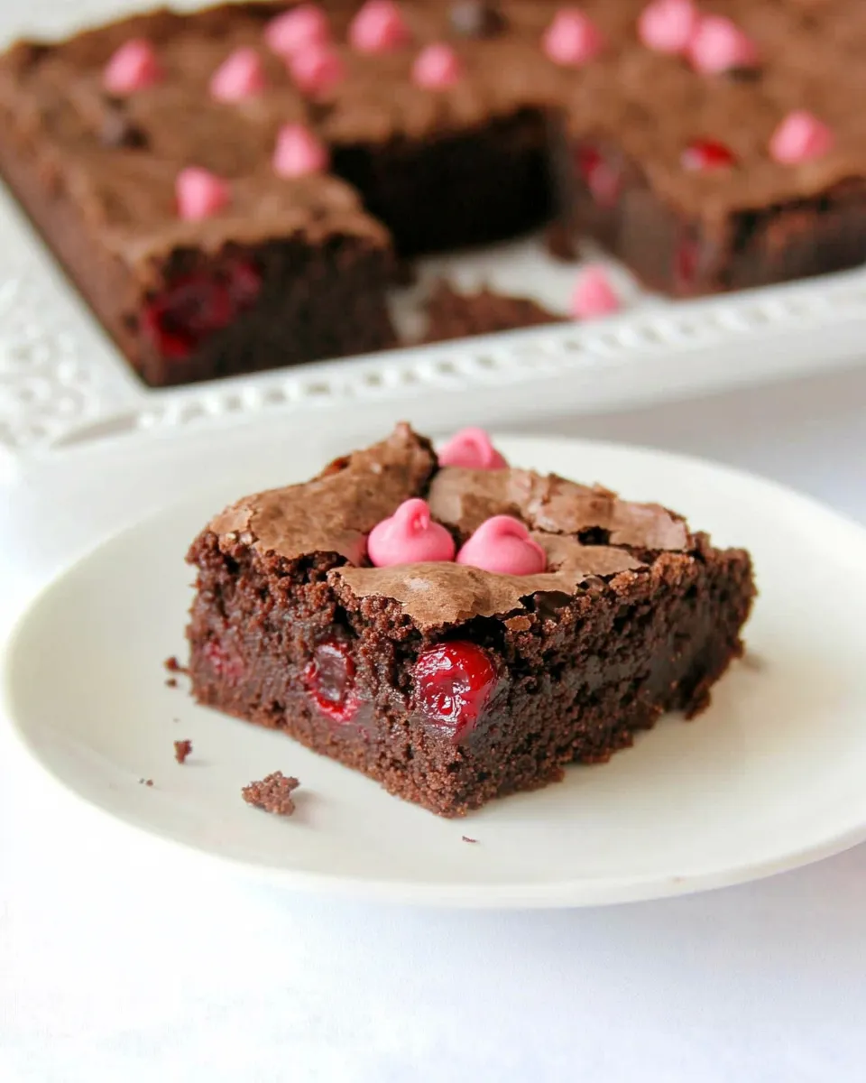 Delicious Cherry Chocolate Chip Brownies shot