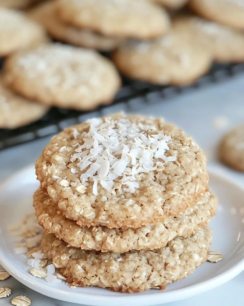 Delicious Chewy Coconut Oatmeal Cookies shot