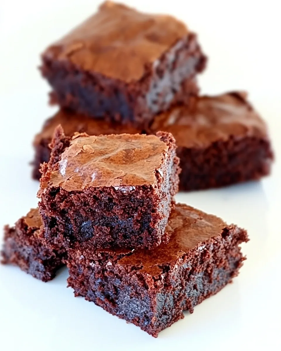 Delicious Chewy, Fudgy Triple-Chocolate Brownies shot