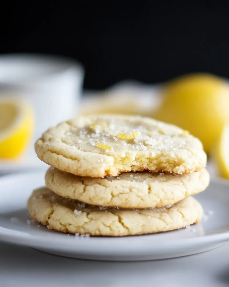 Homemade Chewy Lemon Cookies. photo