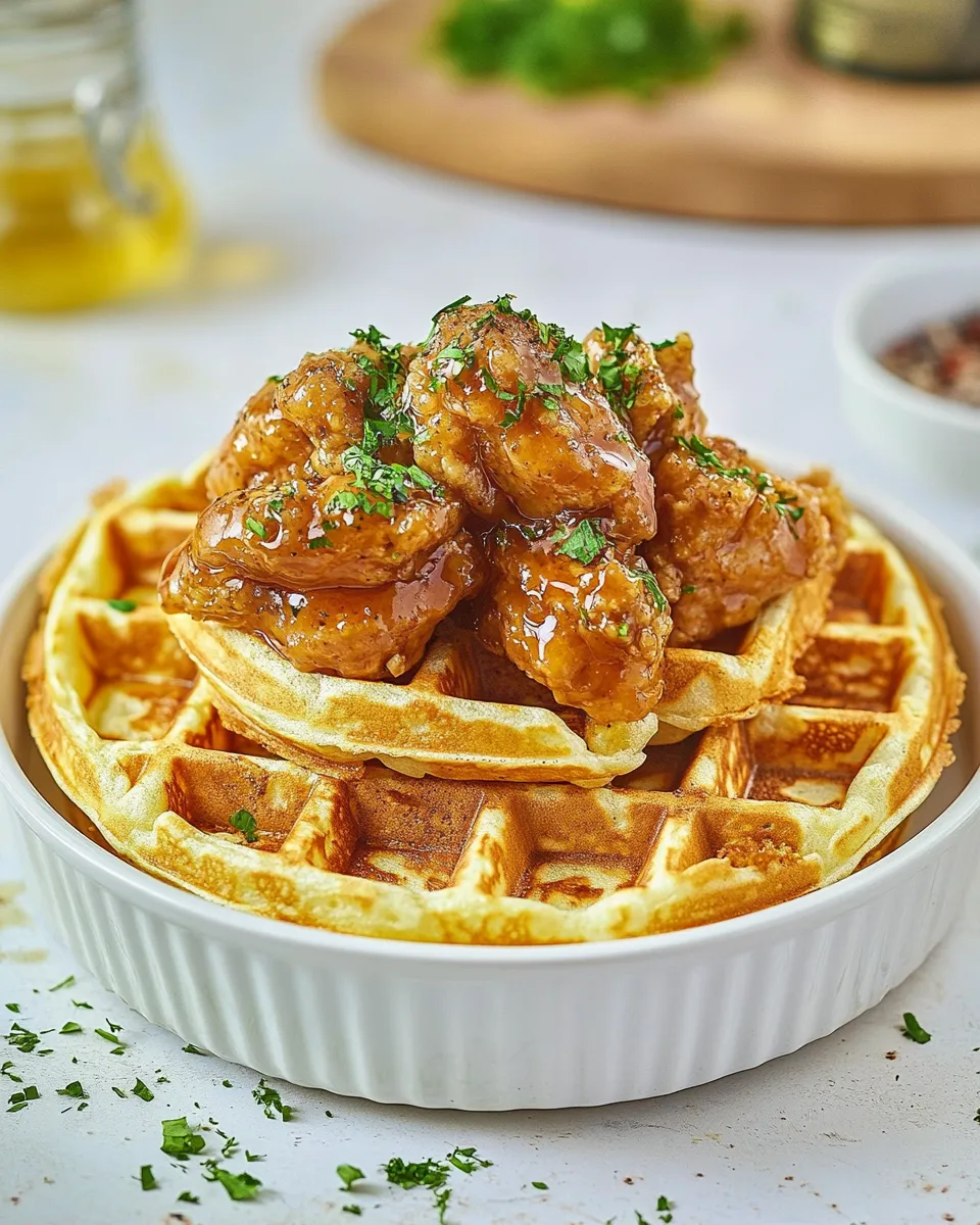 Easy Chicken And Waffles Recipe shot