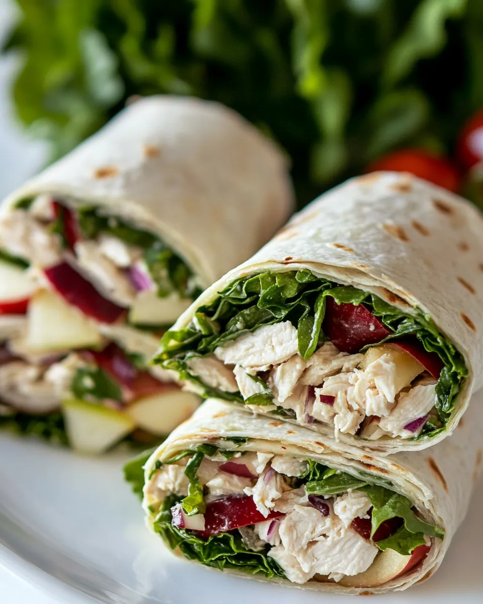 Delicious Chicken Apple Salad Wraps image