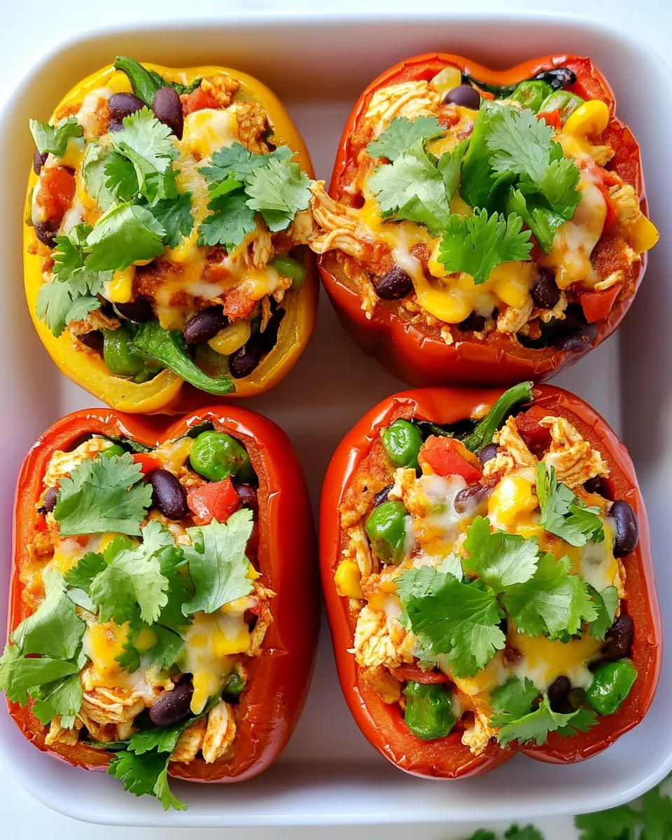 Classic Chicken Enchilada Stuffed Peppers image