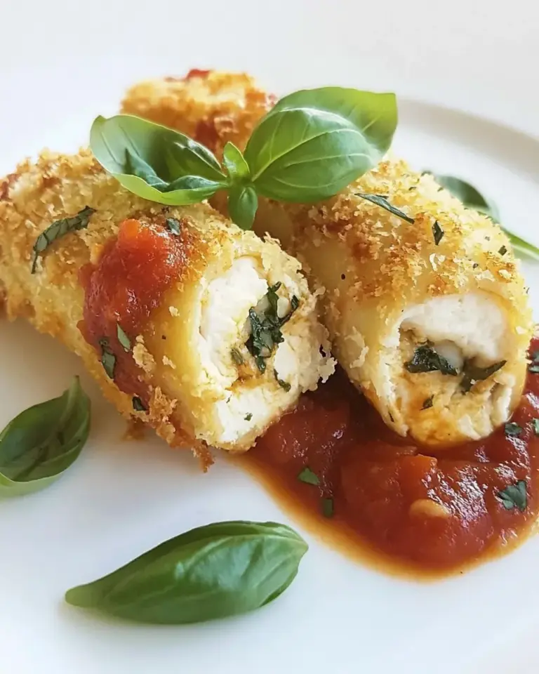 Homemade Chicken Parmesan Rolls with Marinara Sauce photo