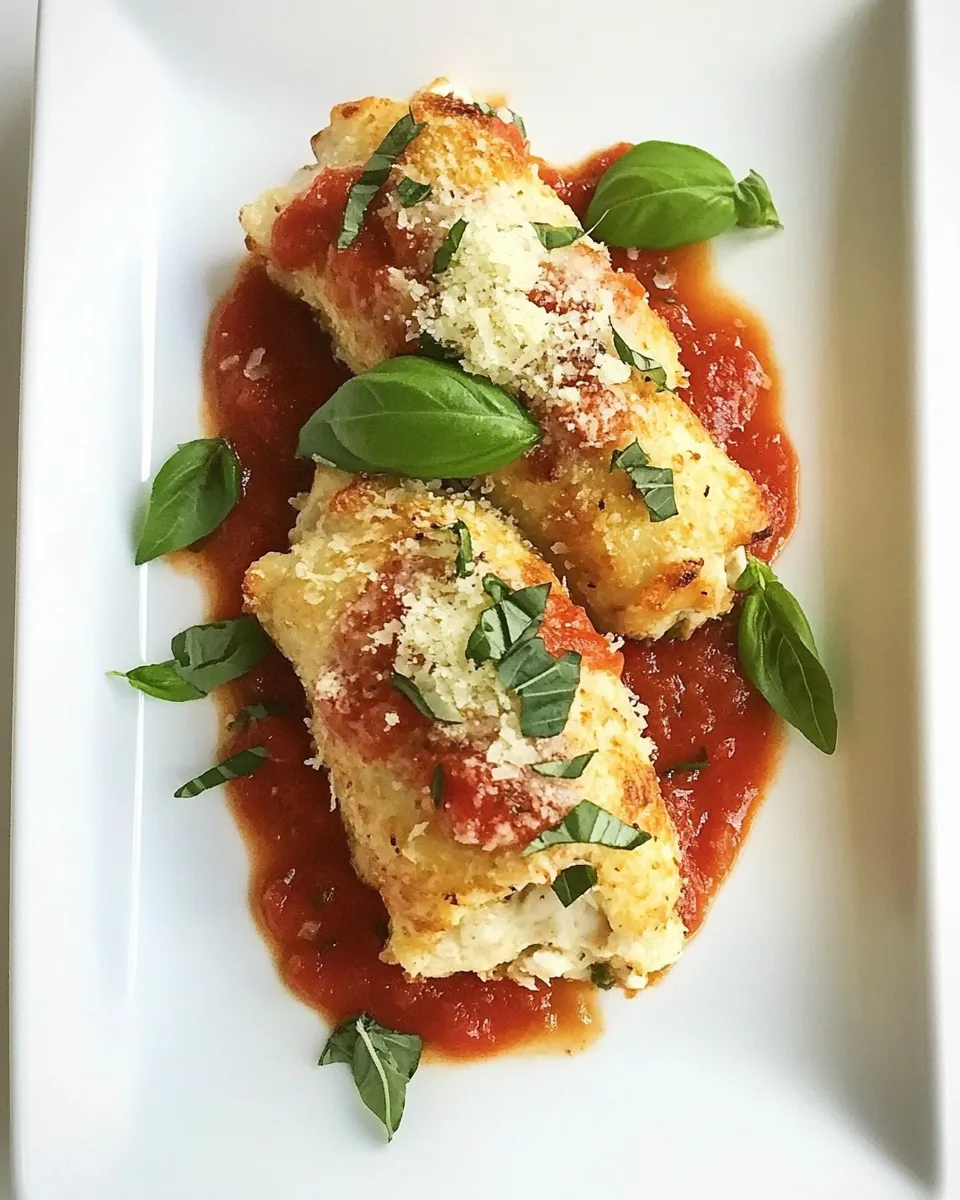 Easy Chicken Parmesan Rolls with Marinara Sauce shot