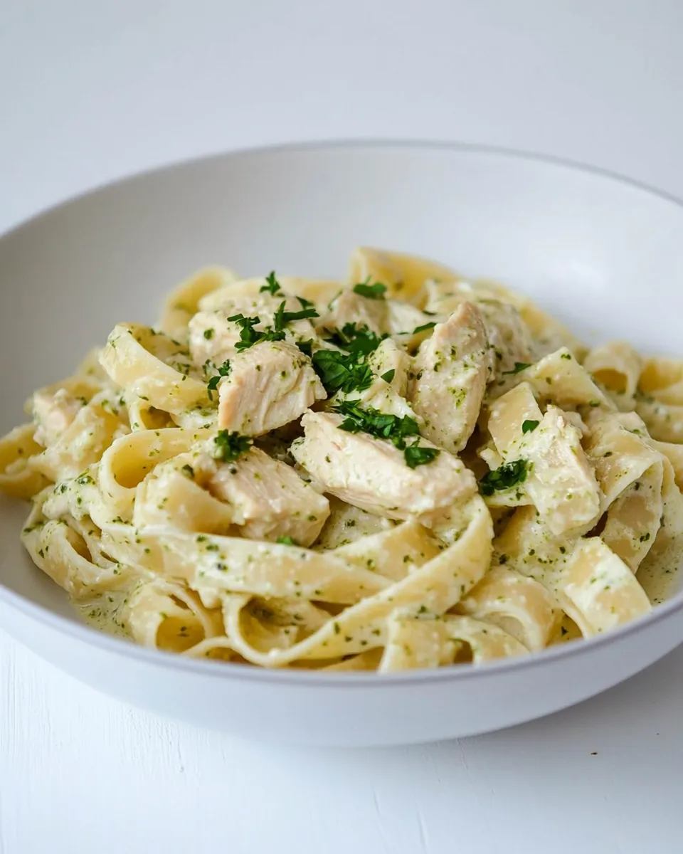 Easy Chicken Pesto Alfredo Pasta image