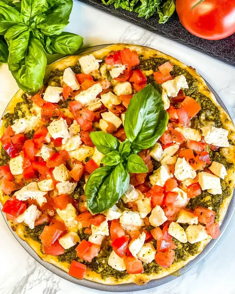 Homemade Chicken Pesto Pizza photo