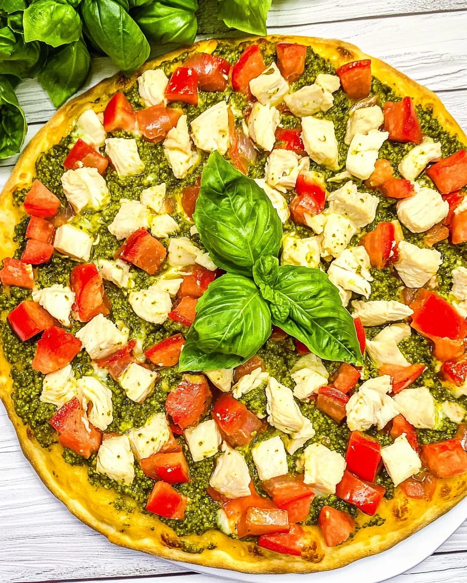 Easy Chicken Pesto Pizza recipe photo