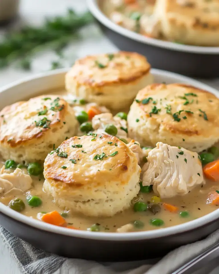 Homemade Chicken Pot Pie Biscuit Skillet photo