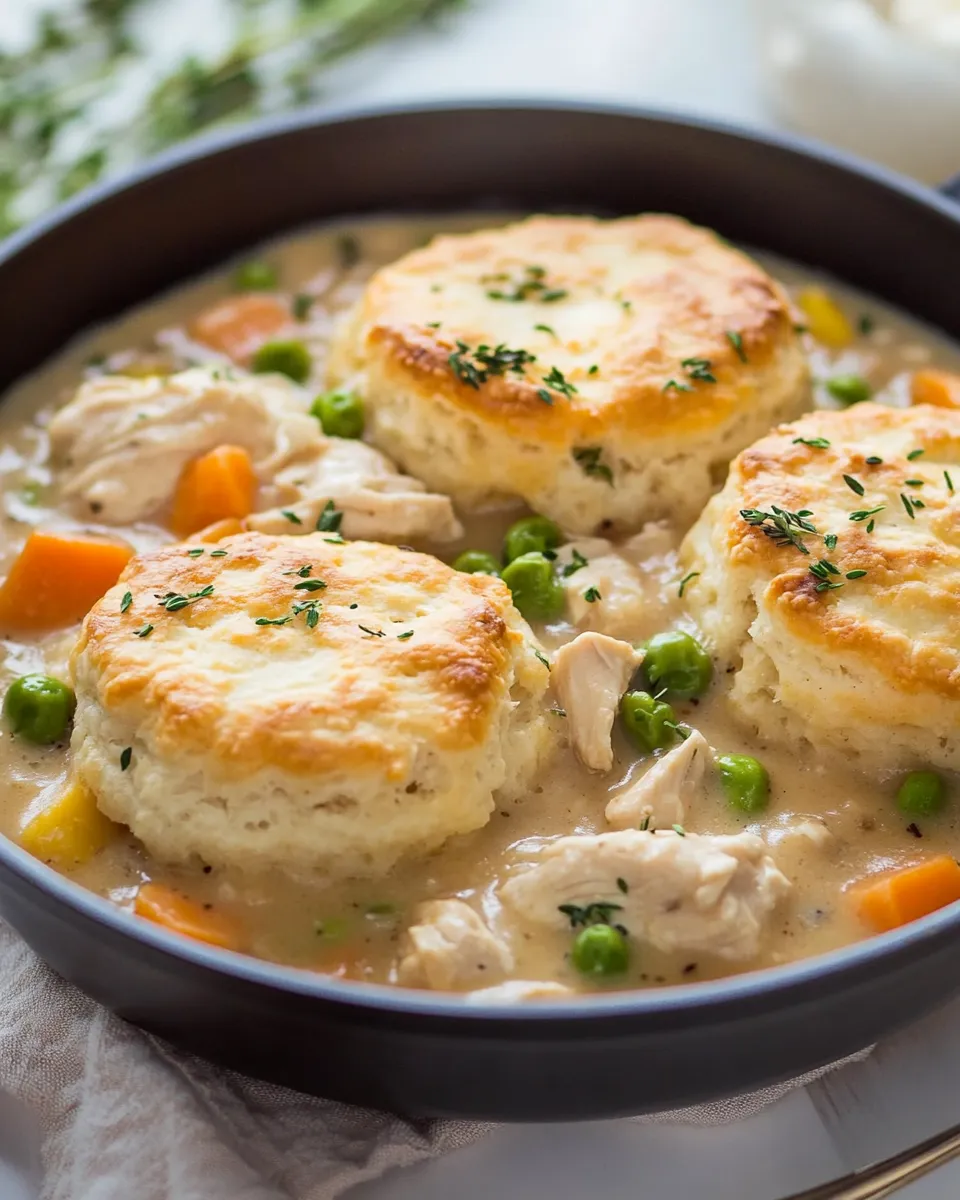 Classic Chicken Pot Pie Biscuit Skillet image