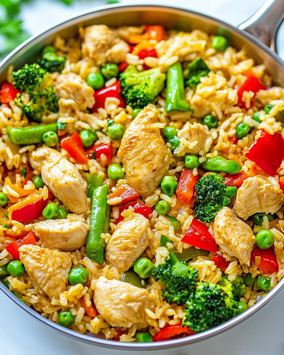 Homemade Chicken, Rice, and Vegetable Skillet photo
