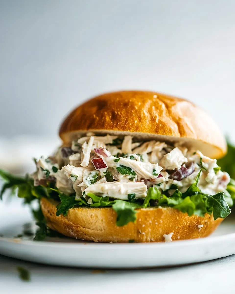 Tasty Chicken Salad Sandwich shot